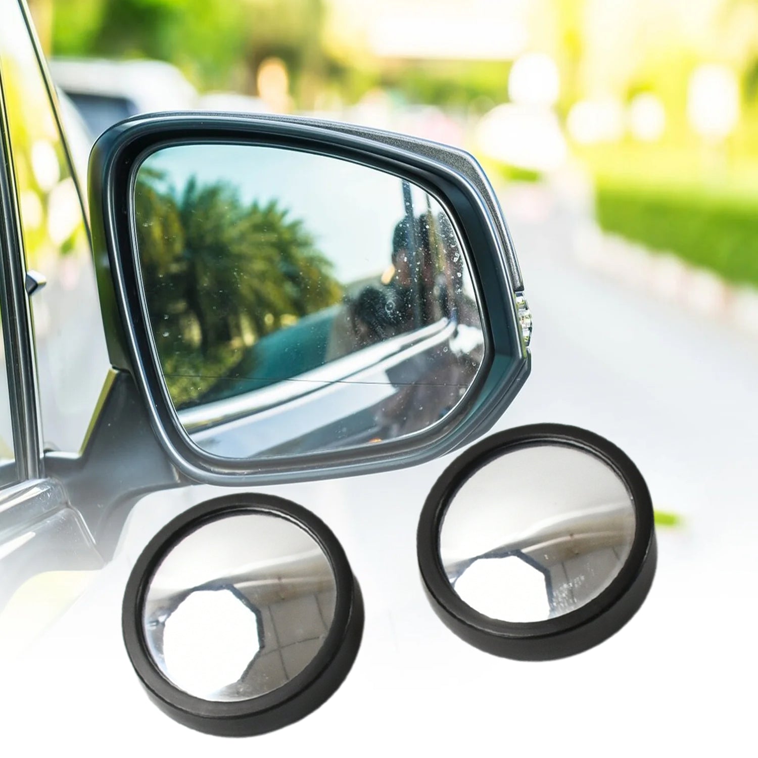 Car Blind Spot Mirror – HD Glass, Convex & Frameless (2 Pcs Set) Car Blind Spot Mirror – HD Glass, Convex & Frameless (2 Pcs Set)